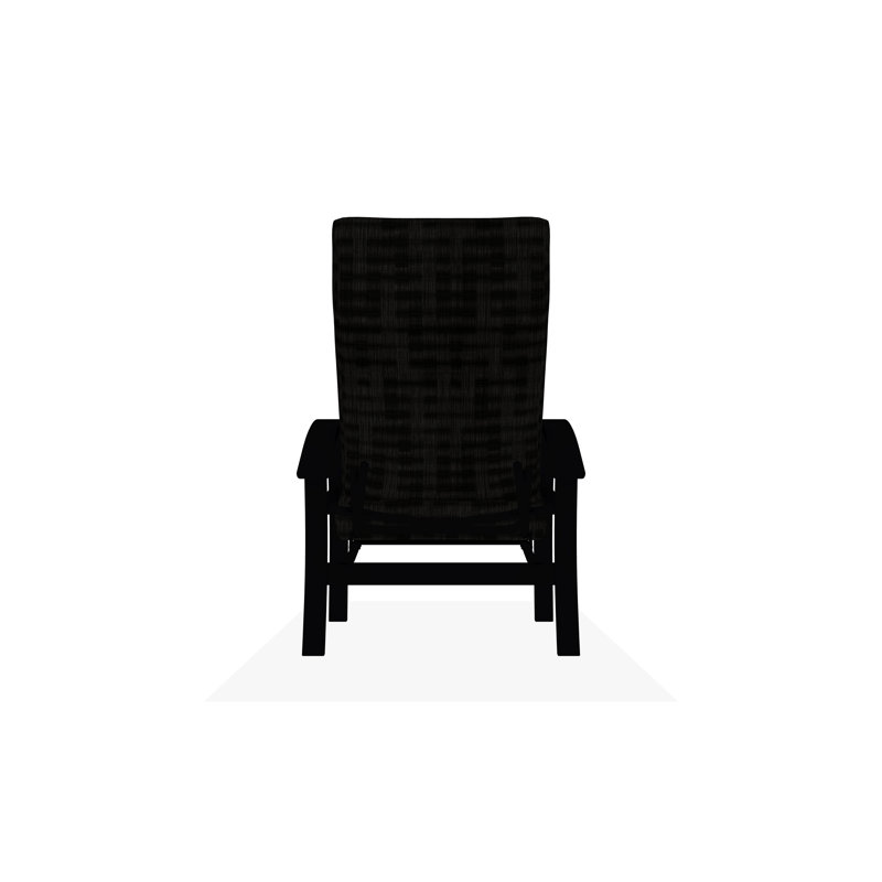 Belle Isle Outdoor Lounge Chair, Black, Illusion Plaid Onyx