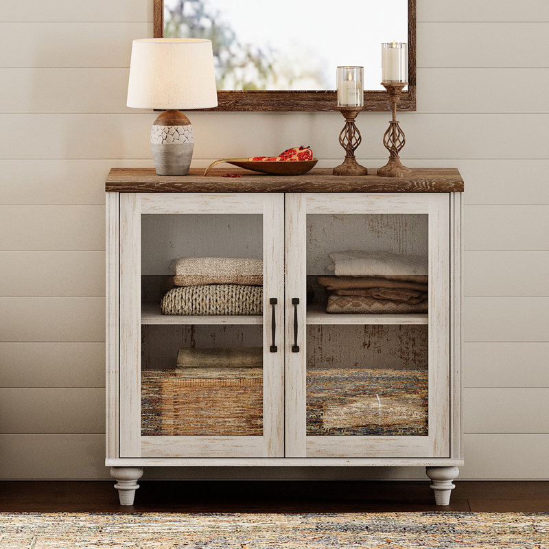 Striplin 2 - Door Accent Cabinet, Rustic White