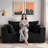 Boneless Modern Corduroy Loveseat Bean Bag Sofa-1100666254