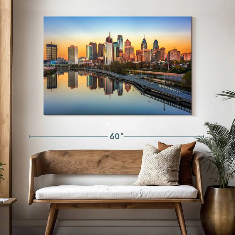 Philadelphie, reflet de l'horizon, H 34 po x l 51 po