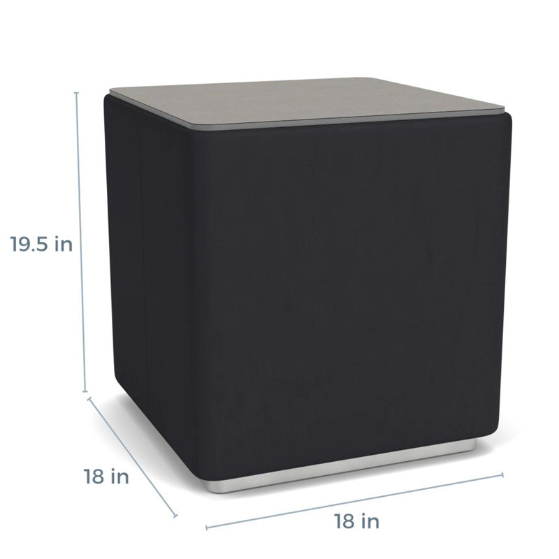 Table de bout avec plateau en stratifié Darsey, 20", Sergé sarrasin, Argent; noir Patriot Plus