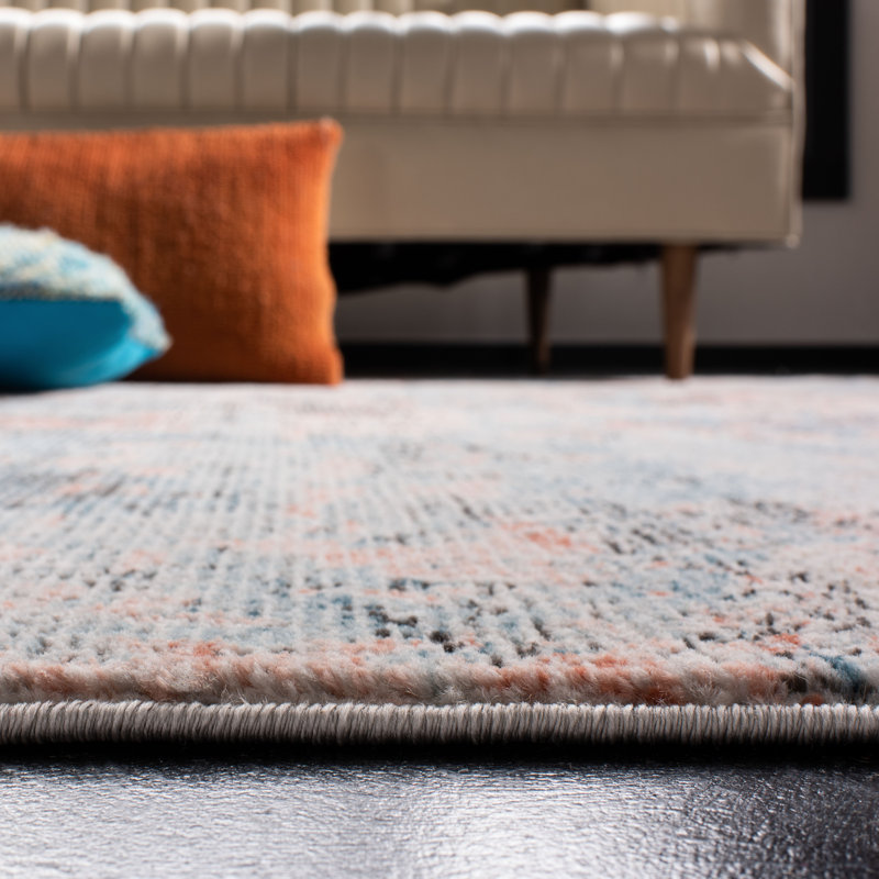 Tapis bleu / ivoire Mesa, Carré 6 pi 7 po