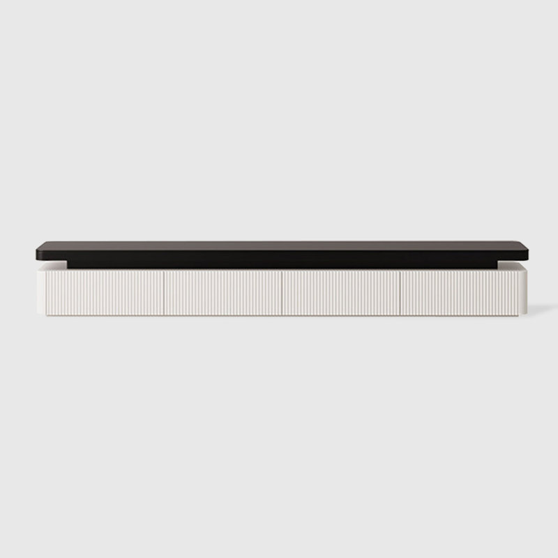Meuble télé moderne en bois manufacturé noir, H 15,75 po x L 94,49 po x l 15,75 po, Noir