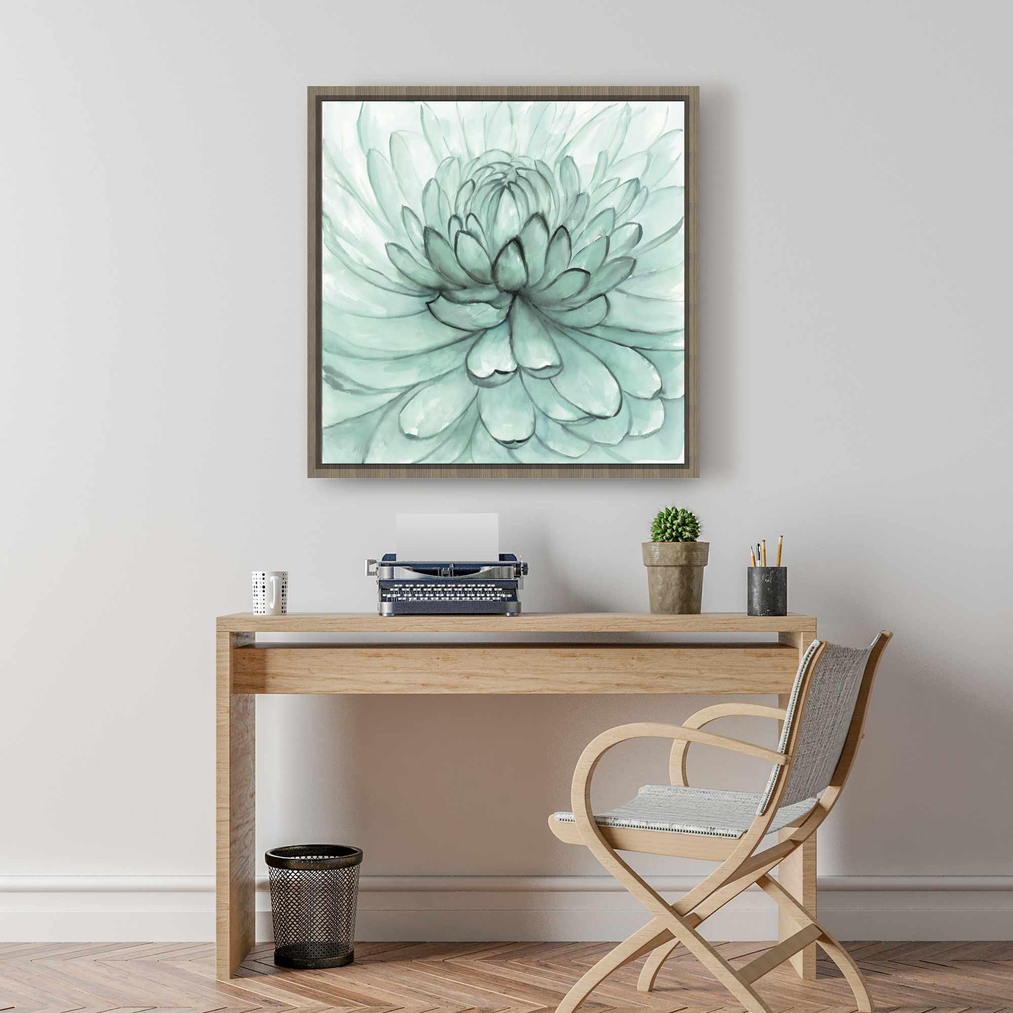 Lark Manor™ Turquoise Flower Framed Canvas - Botanical Bedroom Wall Art ...