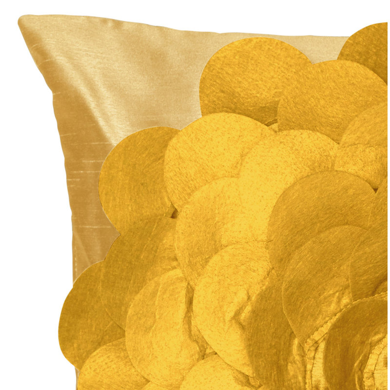 Caseyann Floral Square Cushion Cover, Ochre