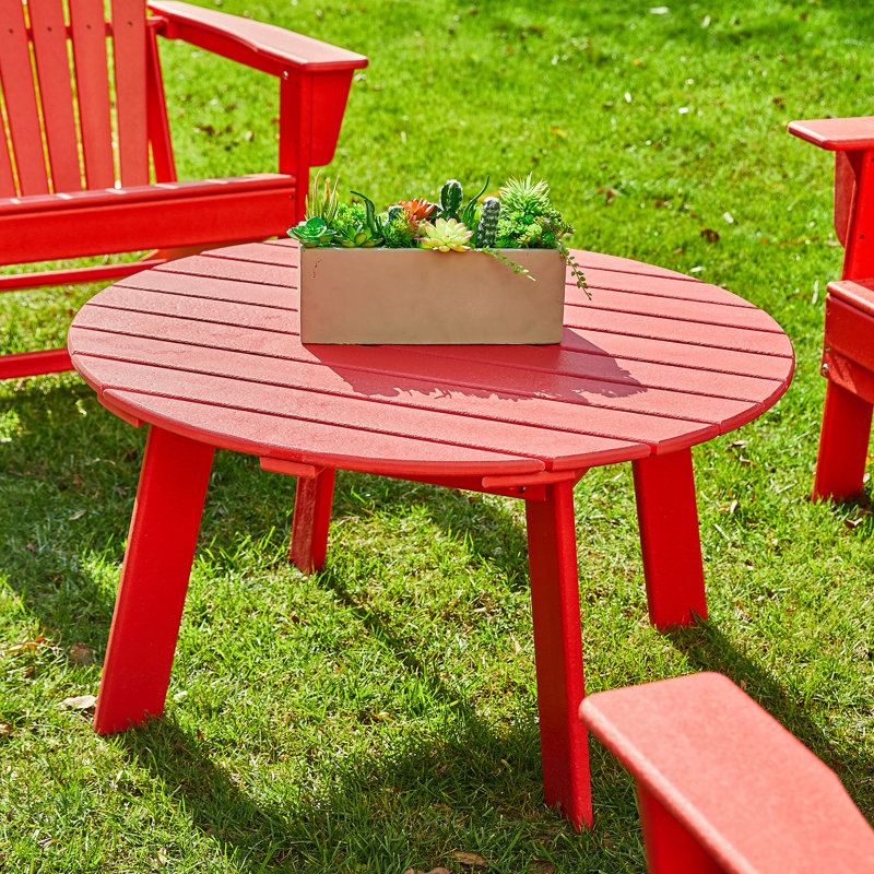 Table basse Ramonita, Rouge, H 19 po x l 35,5 po x P 35,5 po