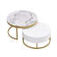 Table basse gigogne 2 pièces Classic Classic avec détails dorés et tiroirs de rangement