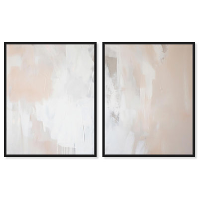 «Opalescent Hues IV», ensemble de 2 toiles abstraites minimalistes par Art Remedy