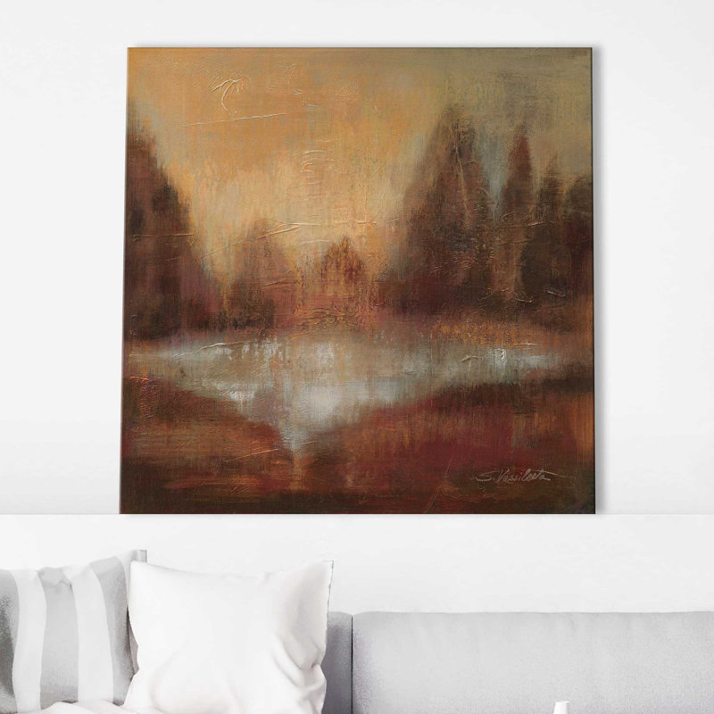 «Rain II» par Silvia Vassileva - Peinture, L 24 po x H 24 po, Toile tendue