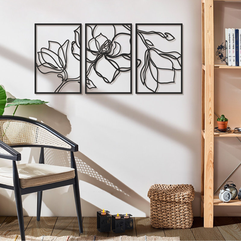 Stylish Decorative Metal Wall Accessory, Black, 18.1 x 27.2 inches | 100% Steel Construction, Thickness: 0.05 inches | Lightweight at 1.5 lbs | Perfect for Modern Home Decor, Durable & Elegant Design