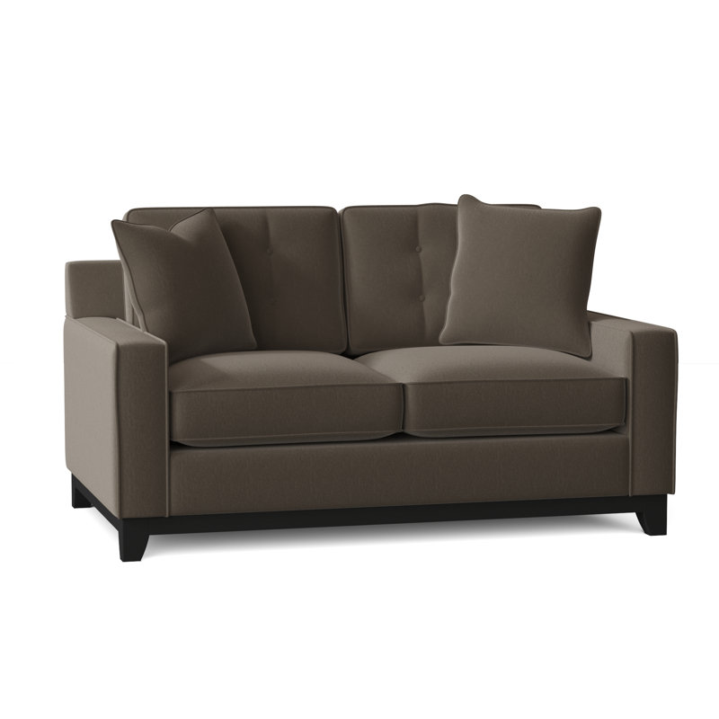 Carollton Upholstered 62'' Loveseat, Bella Granite Performance Velvet