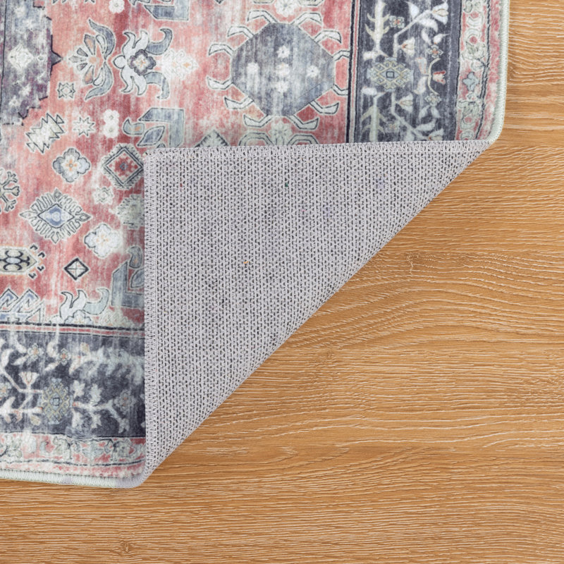Machine Washable Non-Slip Kitchen Mat, Red