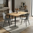Shivani 5-Piece Modern Dining Set With Rectangular Wood Grain Table And 4 Upholstered Dining Chairs