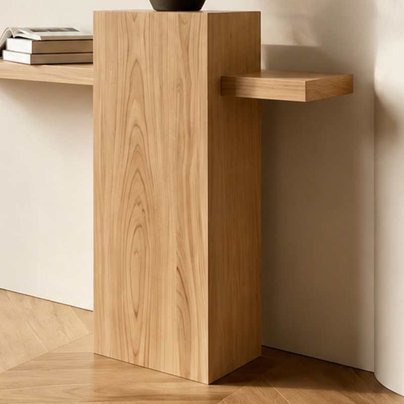 Console en bois massif de style médiéval, 31.5" H x 51" W x 11.8" D