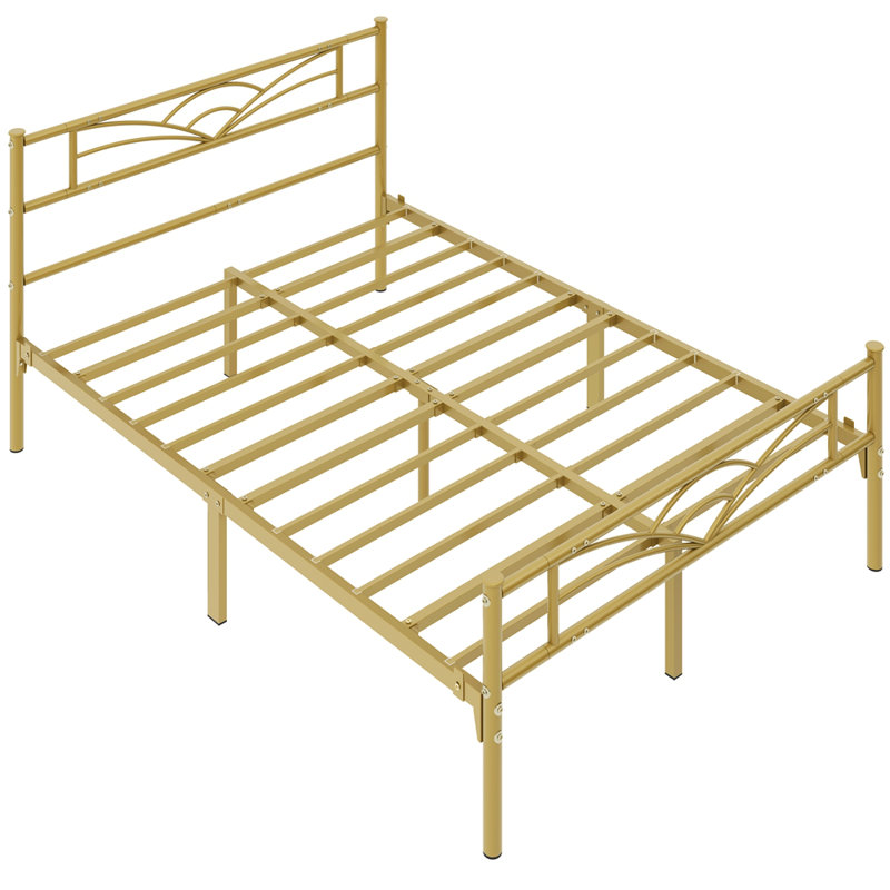 3Ft Single Metal Bed Frame, Antique Gold, Double (4'6)