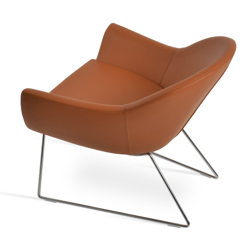 Fauteuil Madison, Chrome, Similicuir orange