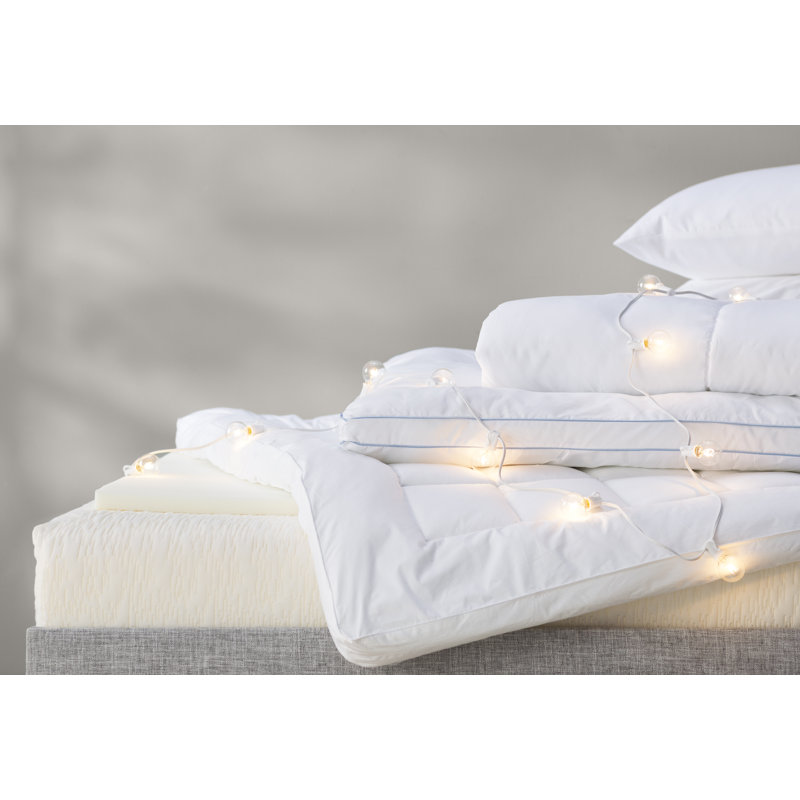 Plymouth Home Down Mattress Topper - Full 2-Inch 100% Duck Feather Gusset Bed with 233-Thread Count Cotton Mattress Topper Cover - Plush Pillow Top for Cushion and Support