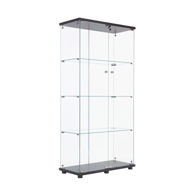 Vitrine vitrée à deux portes avec 4 tablettes, noir
