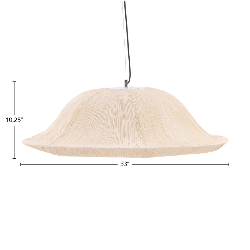 Luminaire suspendu naturel Balbina, H 10,25 po x l 33 po x P 33 po