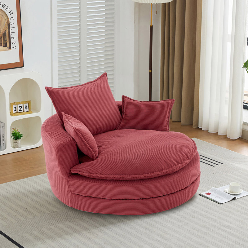 Fauteuil demi-tonneau pivotant Lasean, Rouge