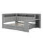 Full Size Daybed With Storage Drawers & Desk, L-Shaped Corner Bed With LED Bookcase-2052619562