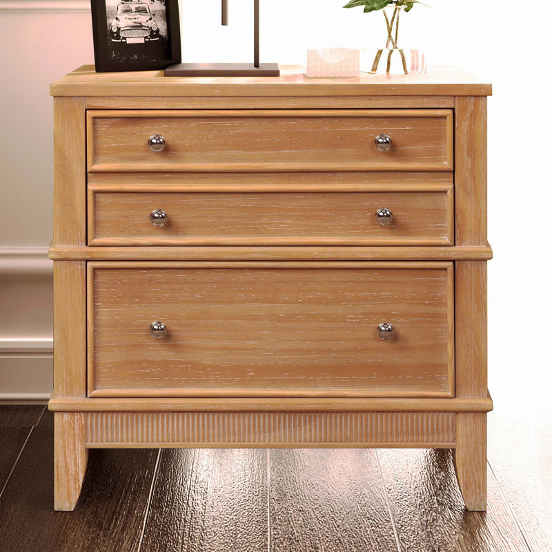 Hazel 3-Drawer Side Accent Table, Ideal For Living Room, Hallway & Entryway