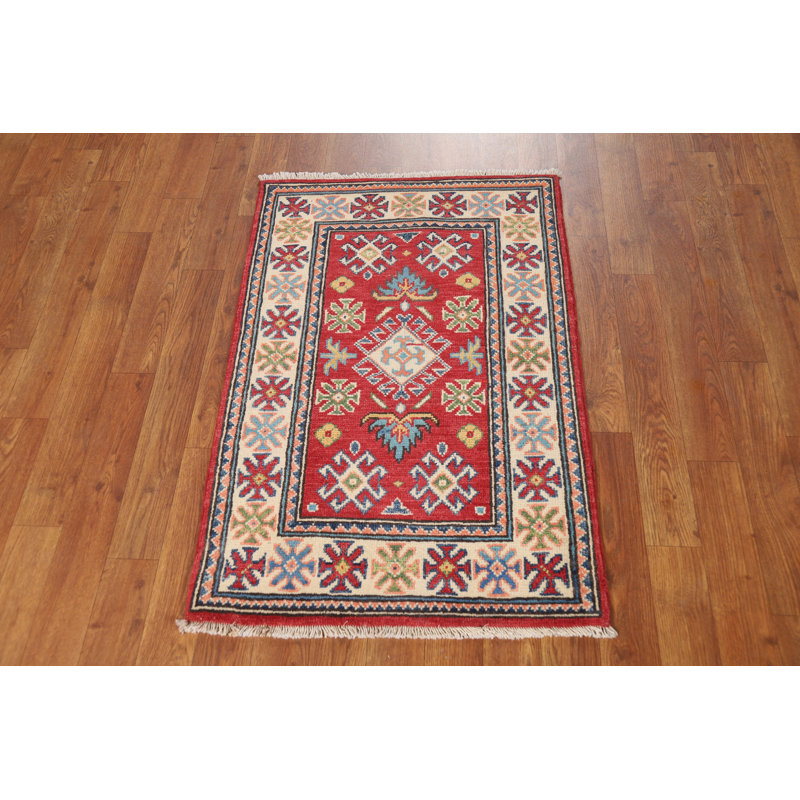 Tapis décoratif rouge Kazak 2 x 3