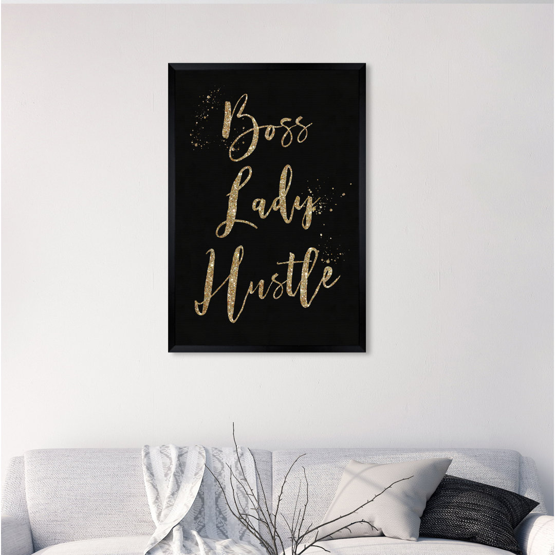 Boss Lady Hustle Glitter by Oliver Gal - Typography Print