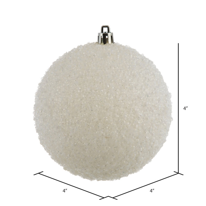 Ornement boule perlée, Blanc, H 44 po x l 4 po x P 0,59 po
