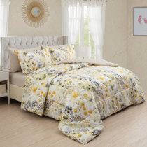  Luxudecor Floral Comforter Set Queen Size 7 Piece