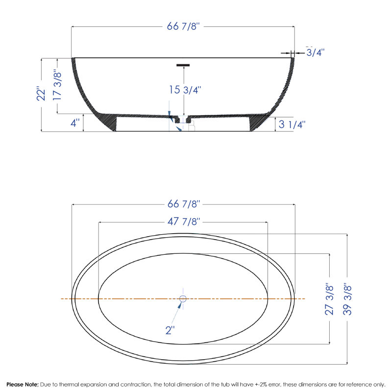 67'' Matte White Resin Freestanding Soaking Bathtub