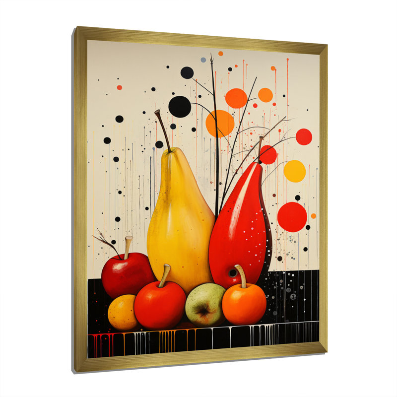 Reproduction de cadre photo sur toile, "Fruit Harvest Spectrum différent I", H 44 po x l 34 po x P 1,5 po, Or