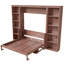 Grand lit escamotable avec bureau et bibliothèque, lit mural pliable peu encombrant, multifonctionnel, brun foncé-212323672