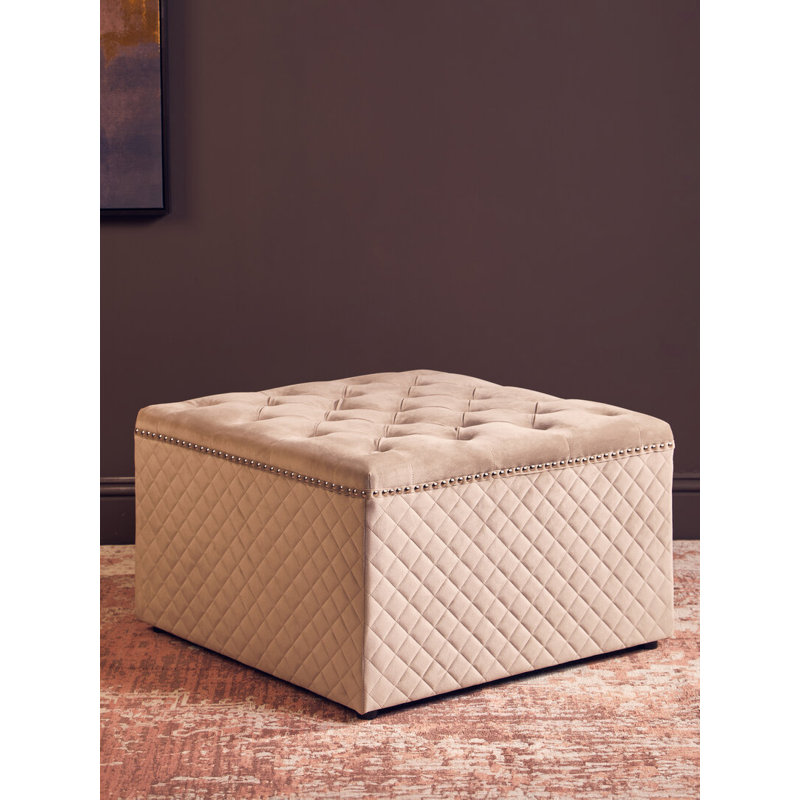 69cm Wide Velvet Standard Ottoman, Mink 