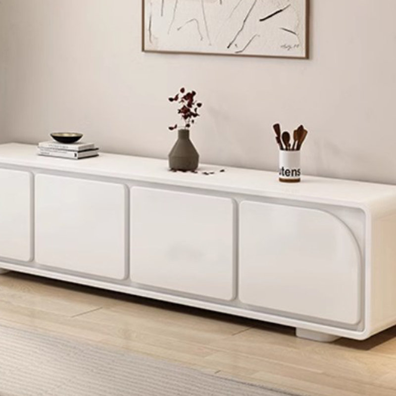Meuble télé simple en bois massif de style crème moderne, 78.74"