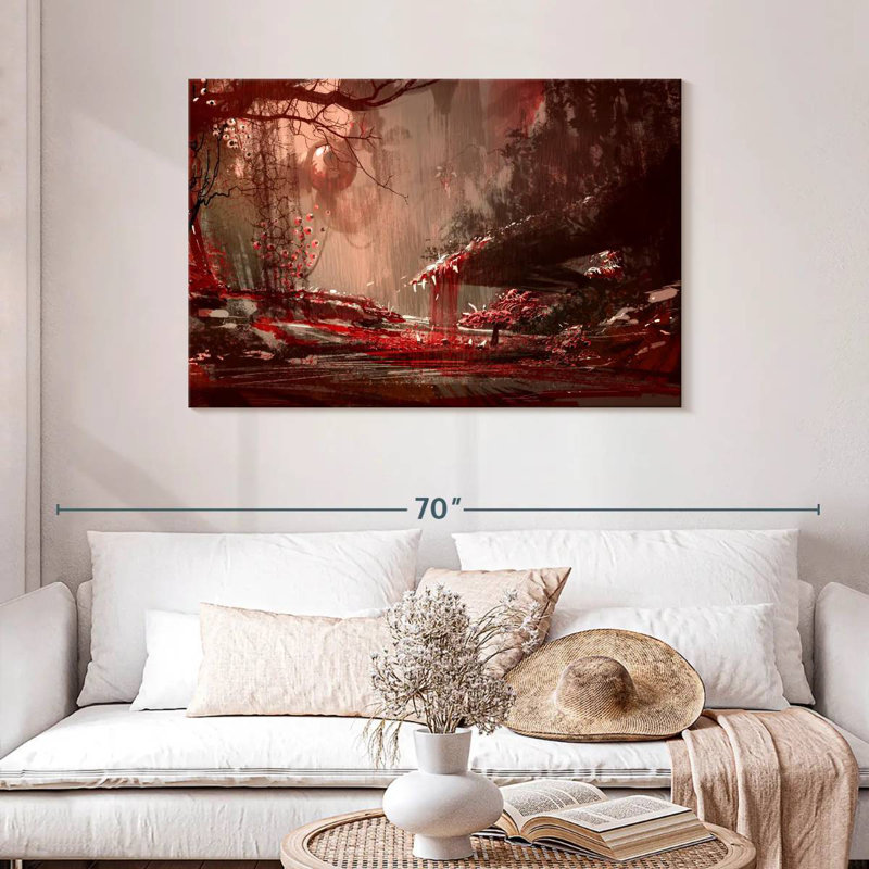 Kelan Blood Red Forest, 30" H x 45" W