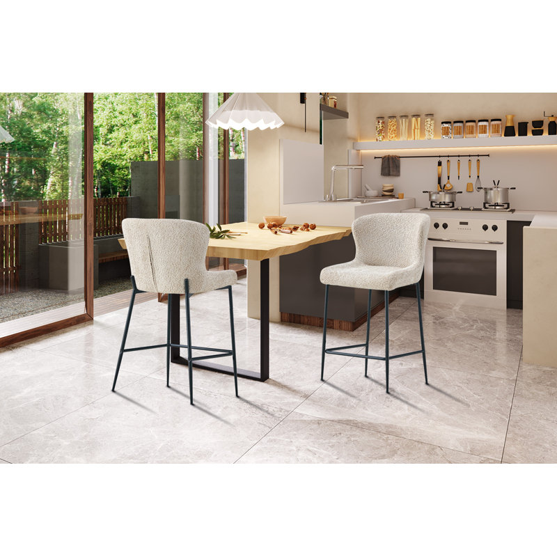 Brownsburg Upholstered Counter Stool, Beige