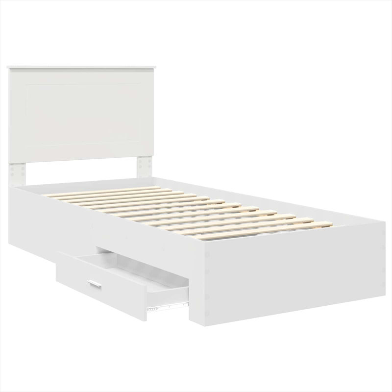 Bed Frame, Small Single (2'6), White/Silver