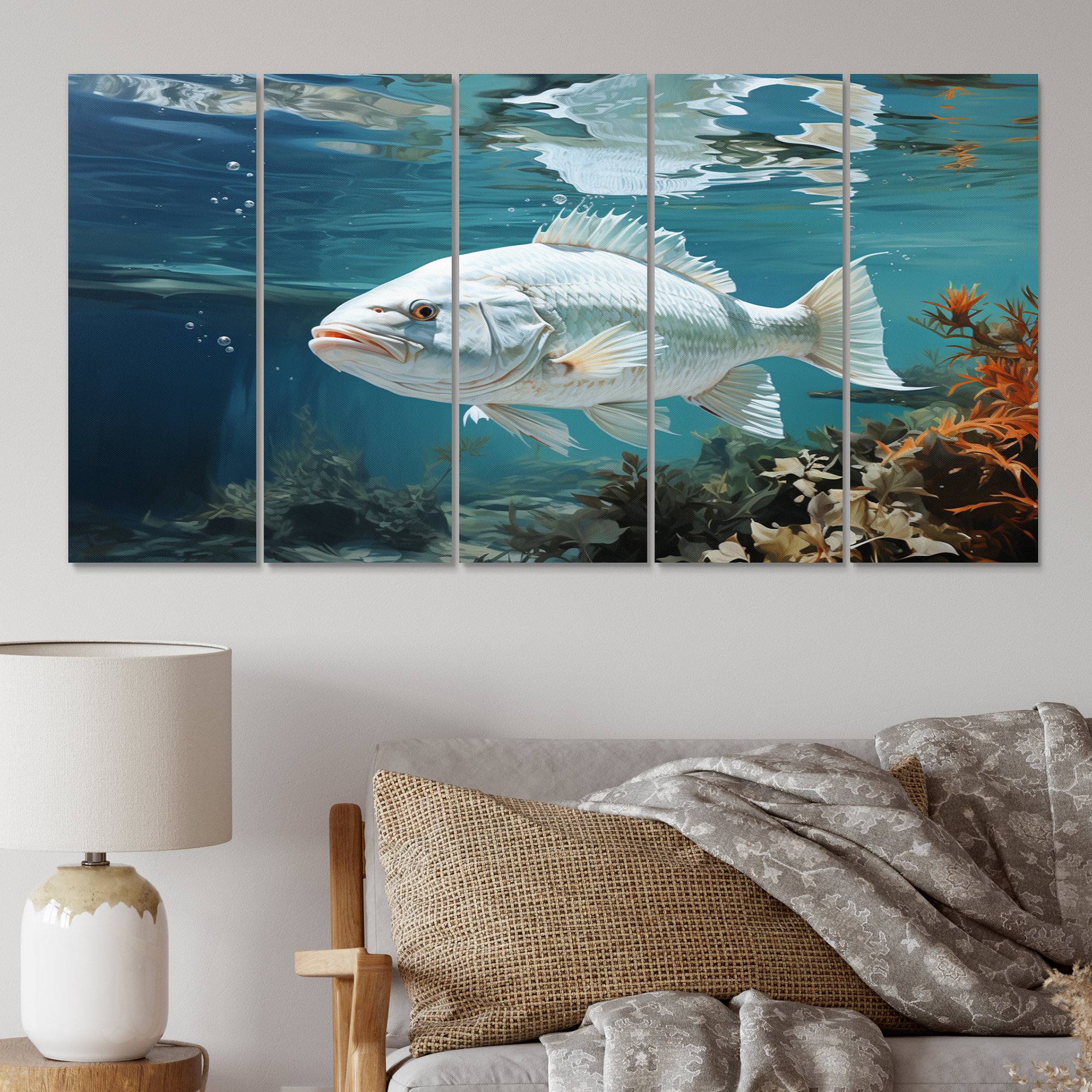 Dovecove Fishing Serenity Seas II - Animals Metal Wall Decor Set | Wayfair