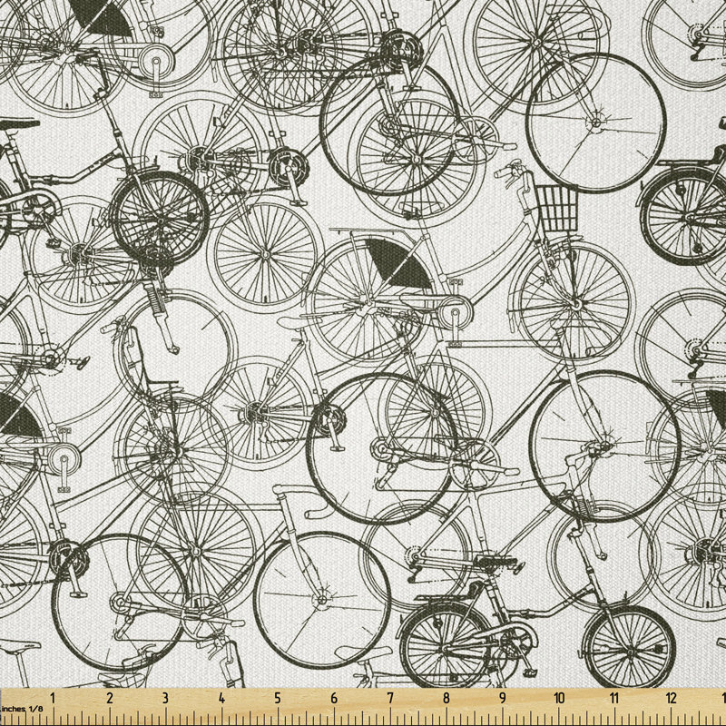 Crall Retro Bike Hand Drawn Multi-Purpose Fabric
