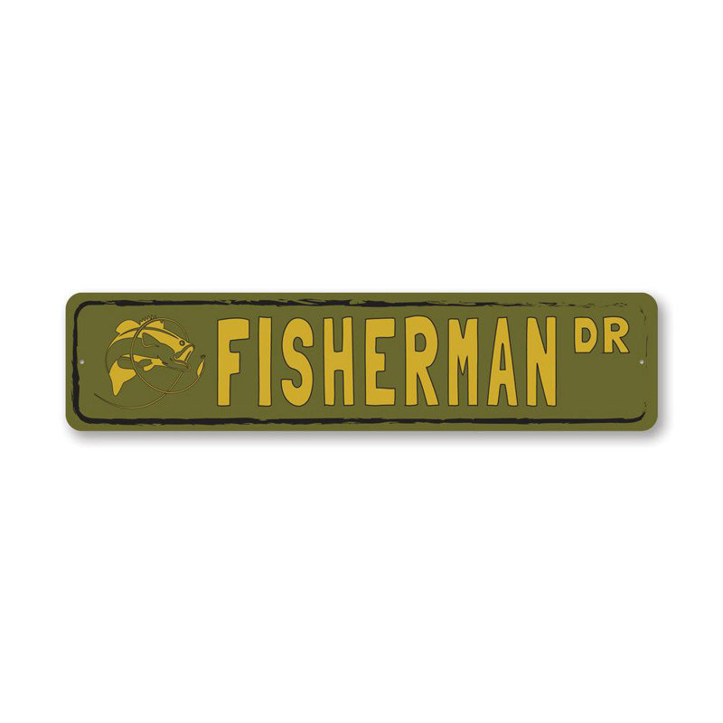 Panneau en aluminium Fisherman Street, H 6 po x l 24 po x P 0,06 po