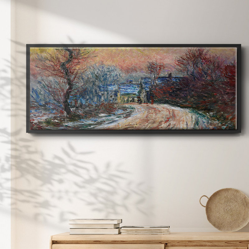 «Road to Giverny in Winter, Sunset, 1885», toile encadrée, H 24 po x l 60 po