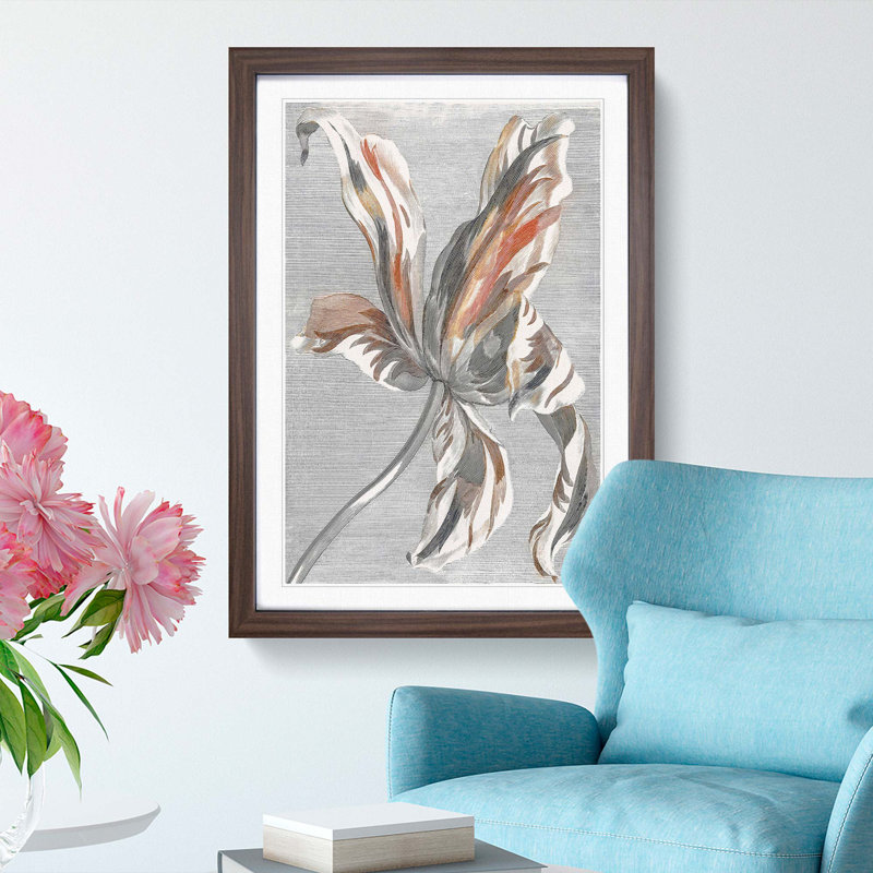 Tulip Flower by Johan Teyler - Framed Print, 65cm H x 48cm W x 2cm D, Walnut Framed