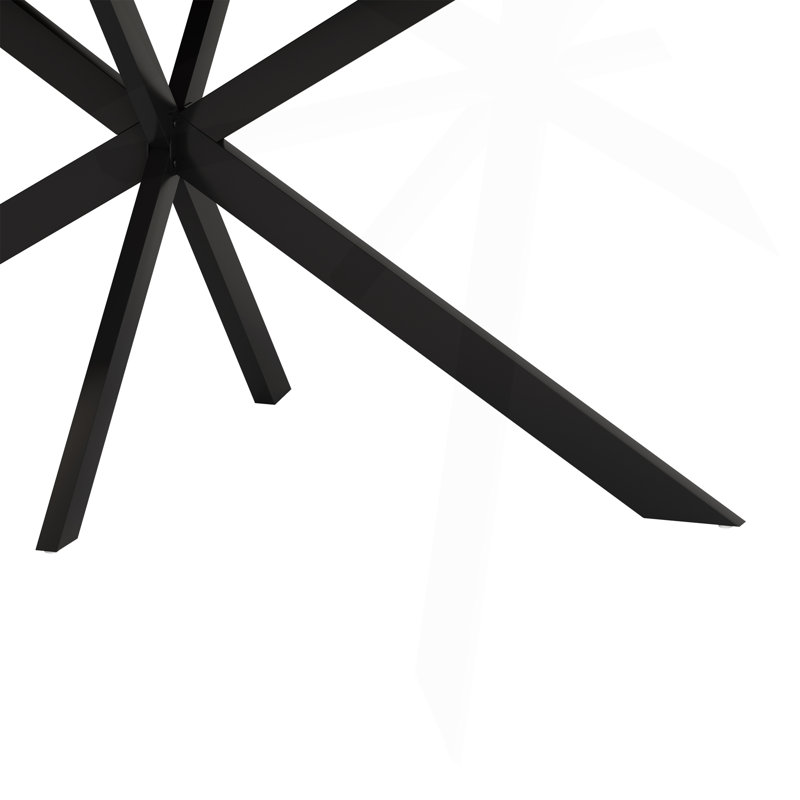 Table de salle à manger extensible avec boîte de rangement, table de salle à manger en fer fin à base en fer pour 4 à 6 personnes