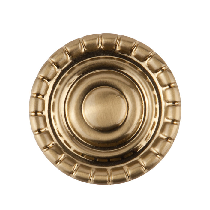 Charlotte 1-1/4" Satin Brass Knob, Satin Brass