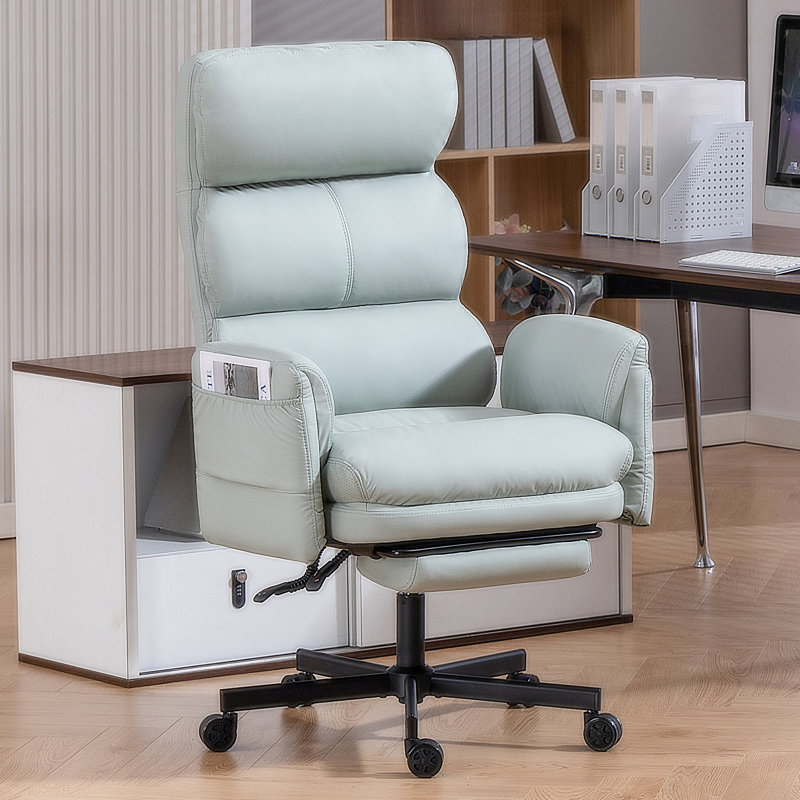 Fauteuil de bureau en cuir de polyuréthane Pu, Sarcelle