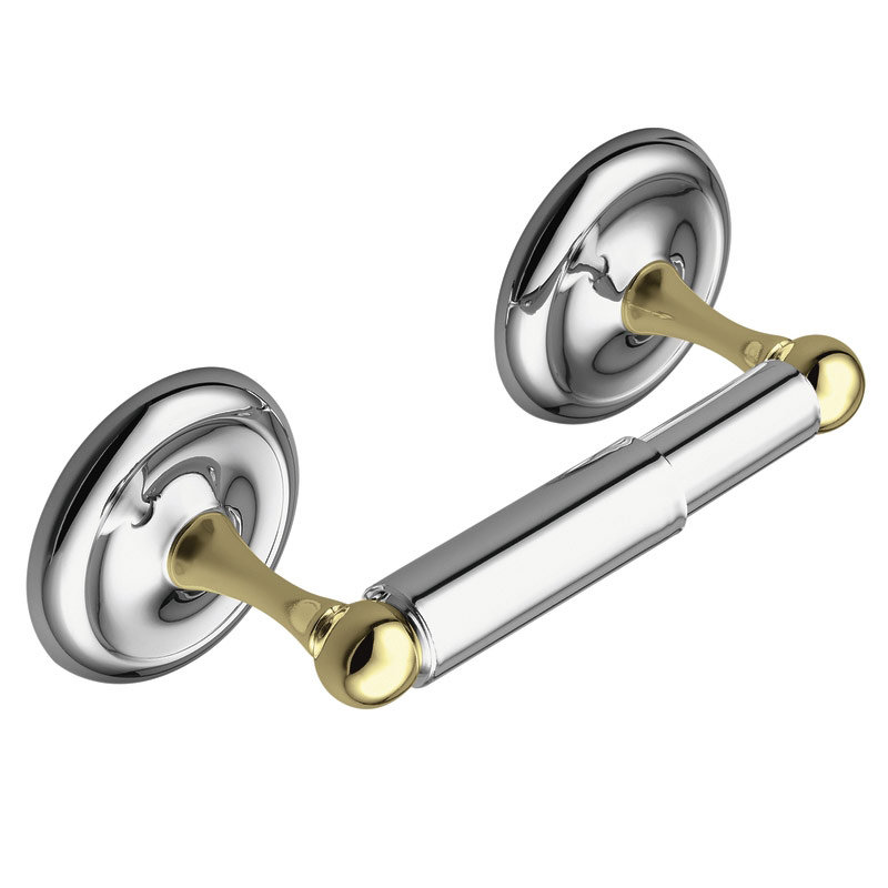Yorkshire Wall Mount Toilet Paper Holder, Chrome/Brass