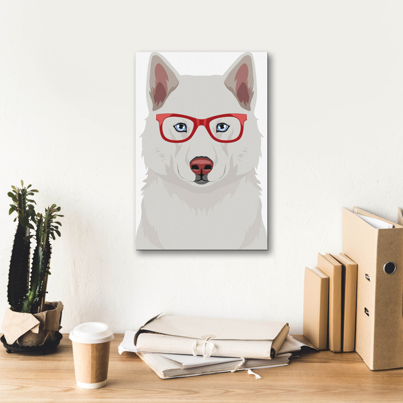 «Husky portant des lunettes de hipster» par les affiliés Furbaby, H 18 po x l 12 po x P 0,75 po