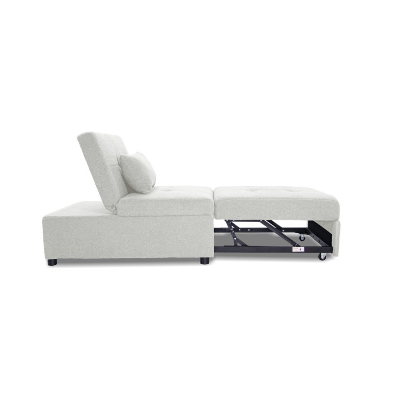 Canapé-lit convertible en sherpa blanc