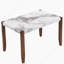 Ensemble de table de salle à manger 5 pièces pour 4 personnes, table de style faux marbre de 46 po et 4 chaises rembourrées avec pieds en bois d'hévéa massif, siège rembourré, dossier incurvé, ensemble de coin-repas compact pour la salle à manger, blanc-803512118